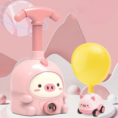 Power Balloon Launch Tower Toy for Kids – Educational STEM Science Experiment Car, Air Inertia Balloon Car Playset, Fun Learning Puzzle Gift for Boys & Girls