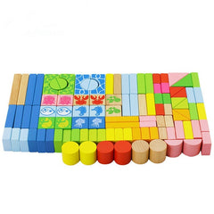 Building Blocks Educational Toys – Montessori STEM Learning Set, Colorful Wooden Stacking Bricks for Toddlers & Kids Ages 3-8