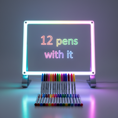 Personalized LED Message Board | Acrylic Note Lamp | Erasable Drawing Board for Kids | USB Night Light Gift with 12 Pens