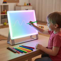 Personalized LED Message Board | Acrylic Note Lamp | Erasable Drawing Board for Kids | USB Night Light Gift with 12 Pens