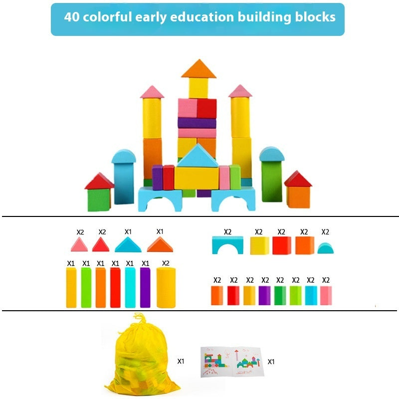 100 PCS Large Wooden Building Blocks for Kids – Colorful Montessori Stacking Bricks, Educational STEM Learning Toy Set for Toddlers & Children Ages 3+