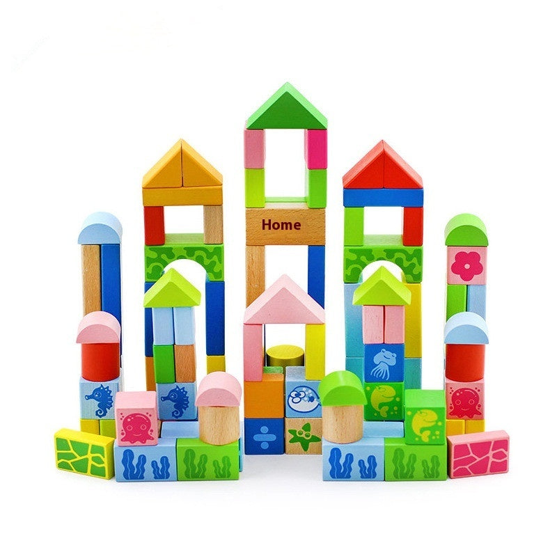 Building Blocks Educational Toys – Montessori STEM Learning Set, Colorful Wooden Stacking Bricks for Toddlers & Kids Ages 3-8